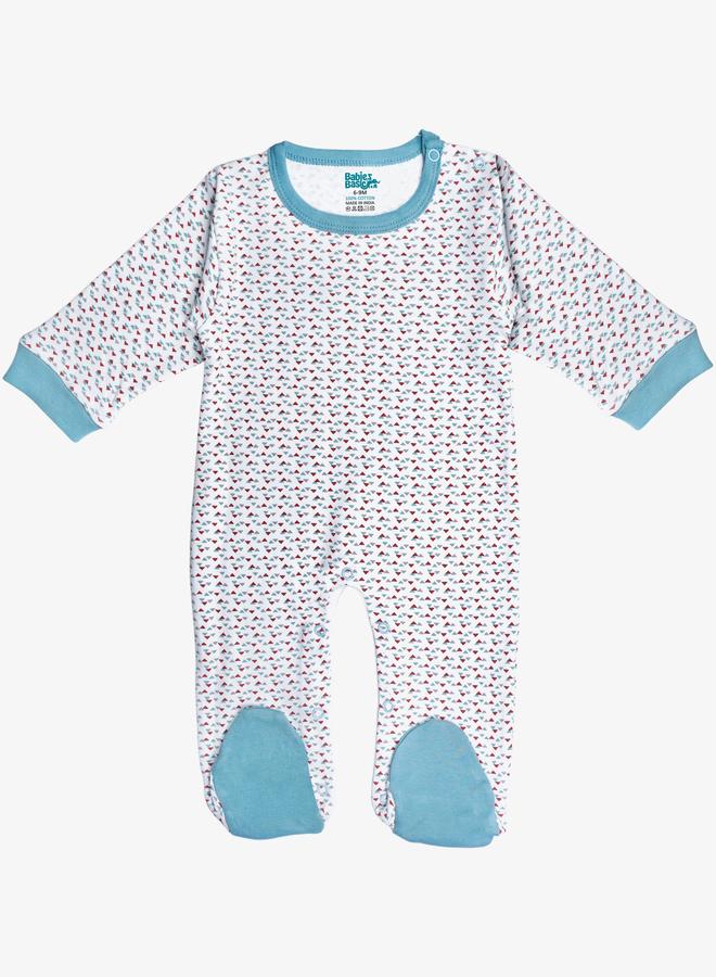 بابيز_بيسك طقم 5 قطع - مريلة، رومبر، قفازات، قبعة، وبدلة نوم - Image 2